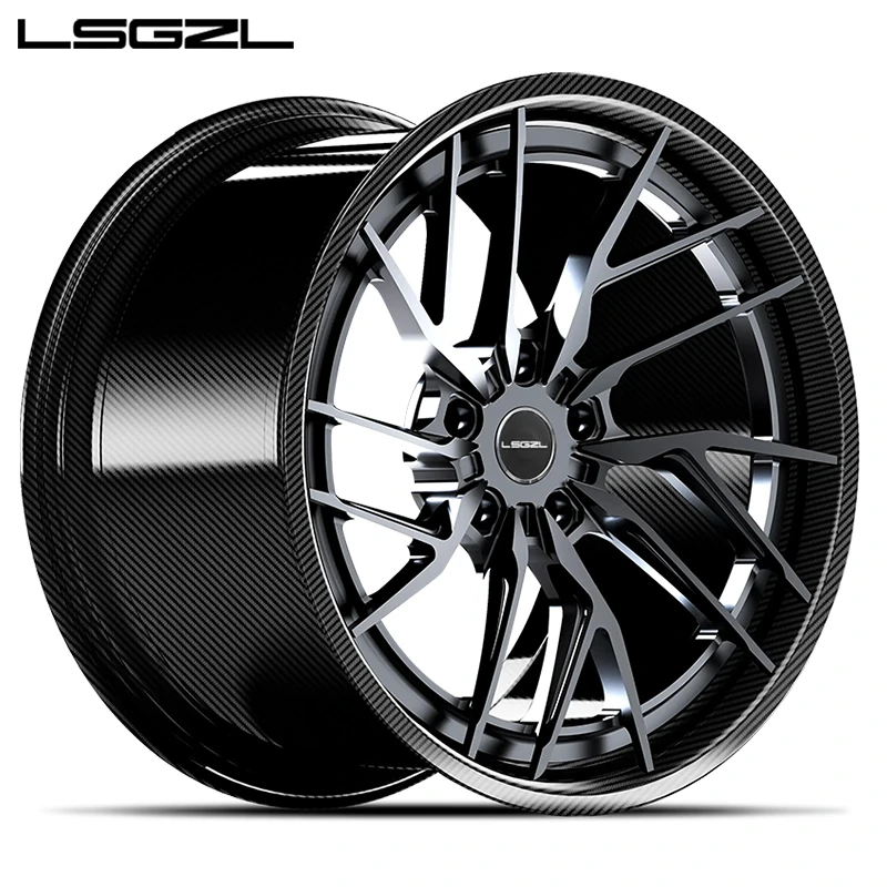 LSGZL TXW3: Dark contrast branching-spoke wheel with patterned barrel